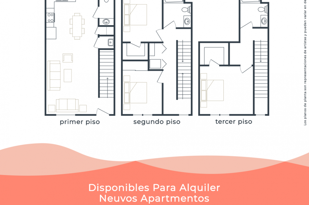 3-bedroom floor plan at Villas at Emerald Vista family apartments in Puerto Rico